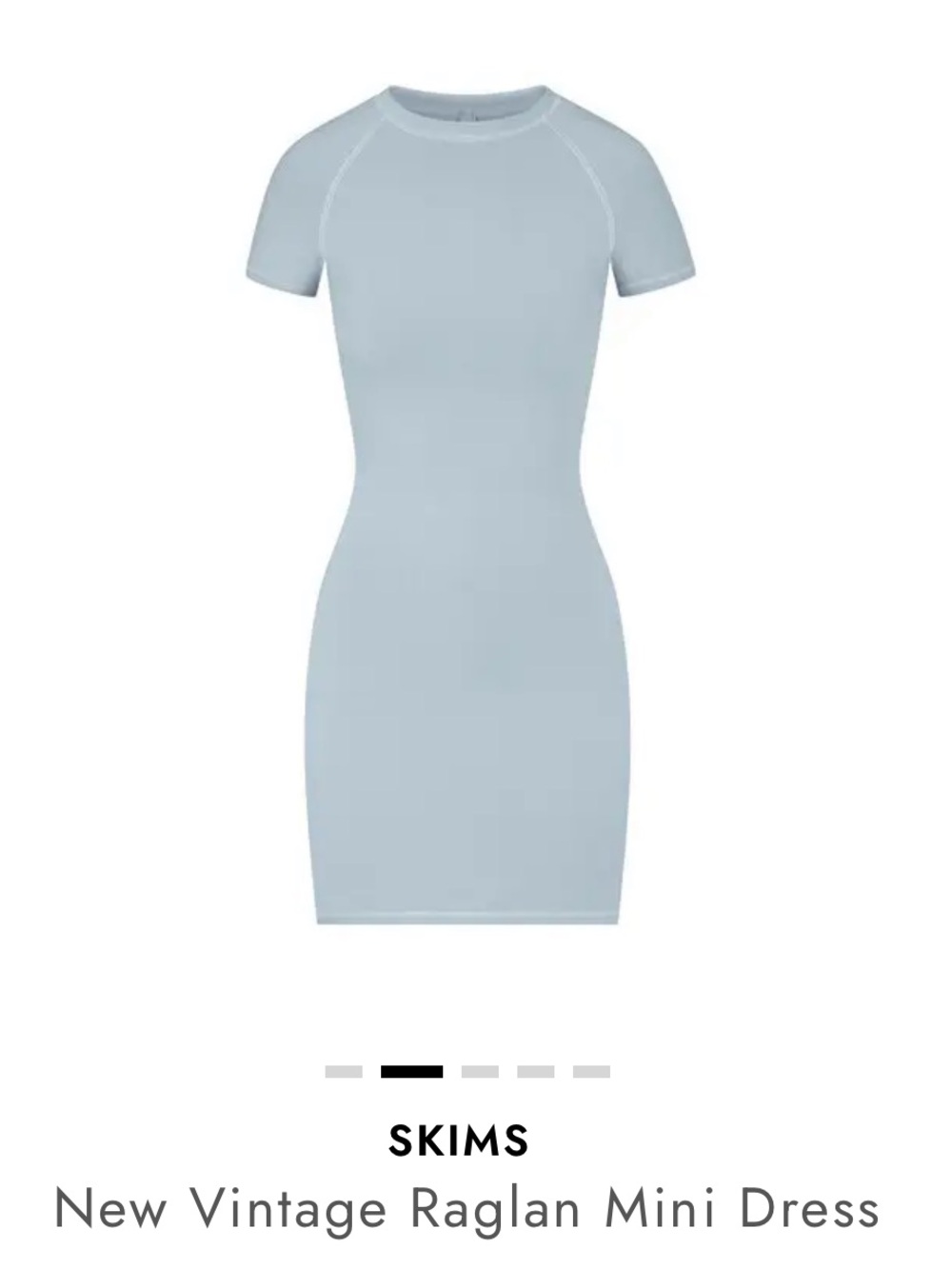 SKIMS Vintage Light Blue Raglan Mini Dress S